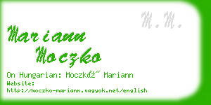 mariann moczko business card